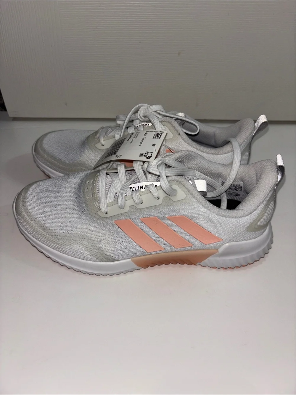 adidas Women's White and Coral Athletic Running adidas Edge Runner